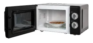 Russell Hobbs RHRETMM705B 17L 700W Black Compact Retro Solo Manual Microwave