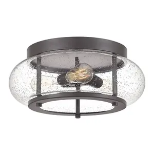 Elstead Trilogy 3 Light Flush Mount, Old Bronze, E27