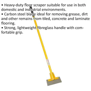 1.5m Heavy Duty Floor Scraper with 300mm Carbon Steel Blade for Efficient Cleaning