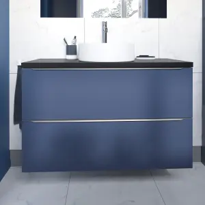 GoodHome Imandra Matt Blue Wall-mounted Bathroom Cabinet (H) 600mm (W) 1000mm