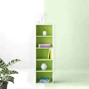 Aliesha Open Shelf Bookcase Green/White / 132.1cm H x 40.1cm W x 23.9cm D