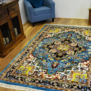 Blue Persian Heriz Rug - Dakota