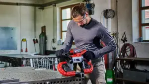 Einhell Cordless Band Saw 127mm Depth 18V Power X-Change With Metal Base Handheld And Portable TE-MB 18/127 U Li - Body Only