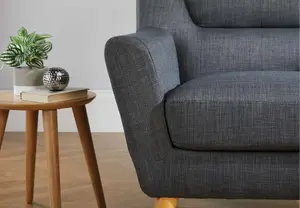 Grey Fabric Armchair Birlea Lambeth Easy Chair Scandinavian Modern Retro