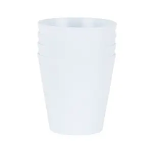 Wham Set 4 Studio 16cm Round Plastic Planter (Ice White)