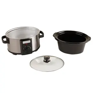 Charles Bentley 3.5L Slow Cooker  Black Removable Ceramic Bowl 180W