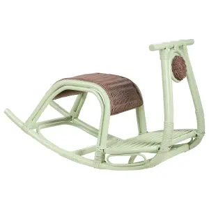 Rattan Kids Rocking Chair Light Green ASPRIA