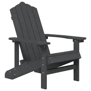 Berkfield Garden Adirondack Chair with Table HDPE Anthracite