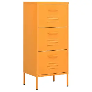 Berkfield Storage Cabinet Mustard Yellow 42.5x35x101.5 cm Steel