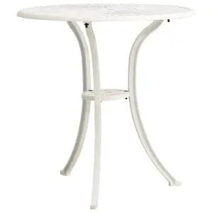 Berkfield Garden Table White 62x62x65 cm Cast Aluminium