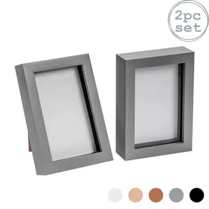 Nicola Spring - 3D Box Photo Frames - 4 x 6" - Pack of 2