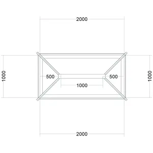 Atlas White Contemporary Roof lantern with Self Clean Solar Clear glass, (L)2m (W)1m (H)340mm