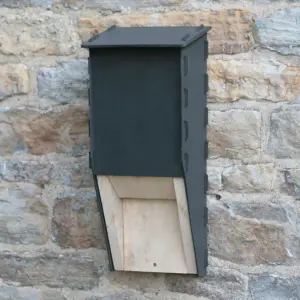 Eco Cavity Bat Box - Recycled LDPE Plastic/Wood - L14.5 x W22.5 x H51 cm - Black