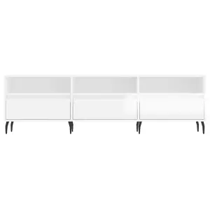 Berkfield TV Cabinet High Gloss White 150x30x44.5 cm Engineered Wood