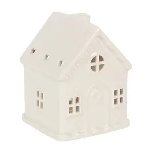 White Gingerbread House Tealight Holder