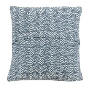 Herringbone Filled Cushion 100% Cotton With Textured Weave