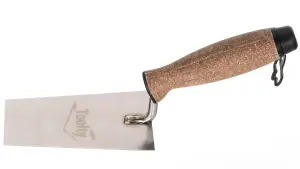 Toolty Bucket Trowel with Cork Handle 130mm Stainless Steel for Scooping and Scraping Mortar Cement Plaster Masonry Brickwork