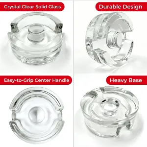 4-Pack Glass Fermentation Weights for Wide-Mouth Jars, 7cm with Easy-Grip Handle, Durable Glass for Pickling, Kimchi