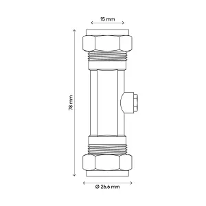 Flomasta Double Check Valve Non-return valve (Dia)15mm