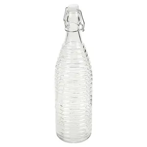 URBNLIVING 1L Water Oil Glass Lined Swing Lid Bottle Reusable Drink Storage Decor