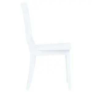 Berkfield Dining Chairs 6 pcs White Solid Rubber Wood