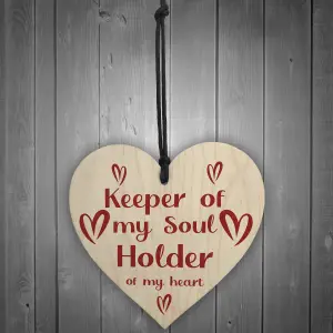 Red Ocean Valentines Day Novelty Gift Wood Heart Sign Anniversary Gift For Him Boyfriend Girlfriend Husband Wife