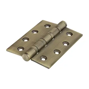 TIMCO Performance Ball Race Button Tip Brass Hinges Antique Brass - 102 x 76