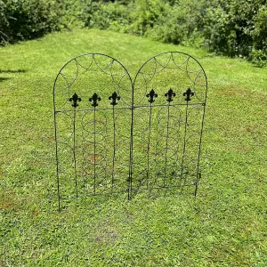 Set of 2 Fleur de Lys Design Metal Trellis (120cm x 50cm)