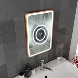 Harper & Harlow 400x600 Vela Brushed Brass LED Illuminated Bathroom Mirror