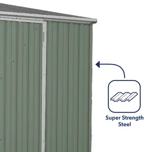 Absco 3m x 1.52m Space Saver Metal Shed Green / No