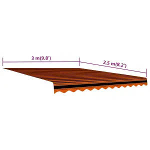 Berkfield Awning Top Sunshade Canvas Orange and Brown 300x250 cm