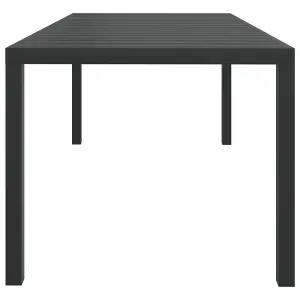 Berkfield Garden Table Black 185x90x74 cm Aluminium and WPC