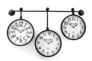 Metal Wall Clocks, Set of 3 Hanging Clocks