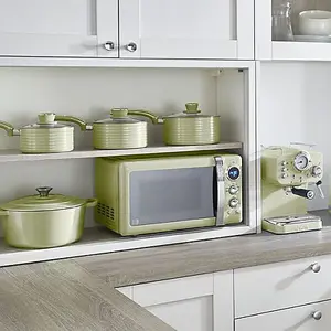 Swan Retro 800W Digital Microwave Green