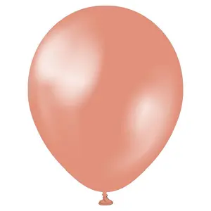 Kalisan Latex Metallic Balloons (Pack of 100) Rose Gold (One Size)