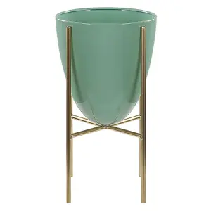 Elevated Plant Pot LEFKI Metal Mint Green