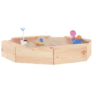 Berkfield Sandbox with Seats Octagon Solid Wood Pine