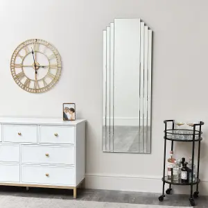 Melody Maison Large Frameless Art Deco Wall Mirror 52cm x 142cm