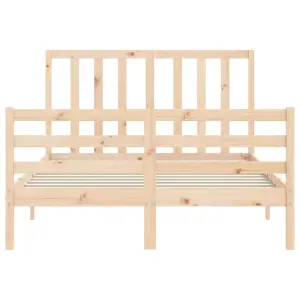 Berkfield Bed Frame with Headboard Small Double Solid Wood