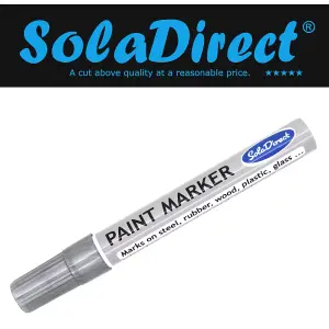 Oil-based Paint Marker Pen Permanent for Tyres Rubber Stone Leather Fabric Plastic Glass (Silver)