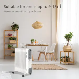 HOMCOM Oil Filled Radiator Portable Space Heater W/ 11 Fin, 3 Heat Settings