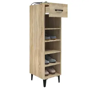 Shoe Cabinet Sonoma Oak 30x35x105 cm Engineered Wood