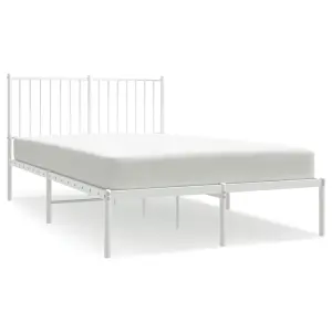 Berkfield Metal Bed Frame with Headboard White 120x200 cm