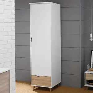 Stockholm 1 Door Wardrobe White-Oak