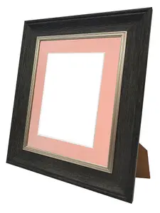 Scandi Charcoal Grey Frame with Pink Mount for Image Size 10 x 6