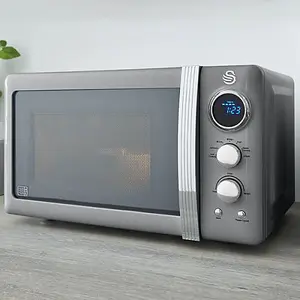 Swan 800W Retro Digital Microwave Grey