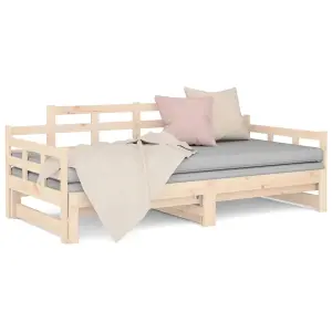 Berkfield Pull-out Day Bed Solid Wood Pine 2x(80x200) cm