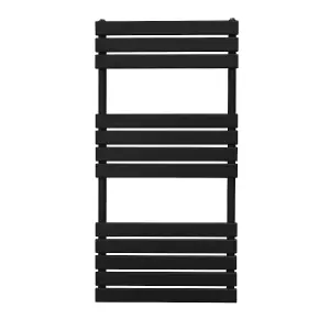 Flat Panel Towel Radiator - 1200mm x 600mm - Black