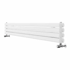 Right Radiators 1800x236 mm Horizontal Vertical Oval Column Radiator Double Panel Rads White