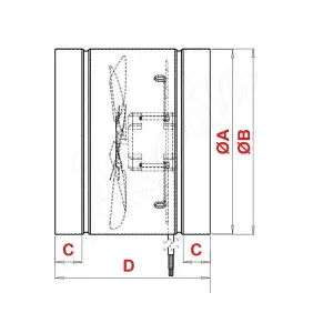 Metal Extractor Fan 260mm Inline Commercial Industrial Ventilator